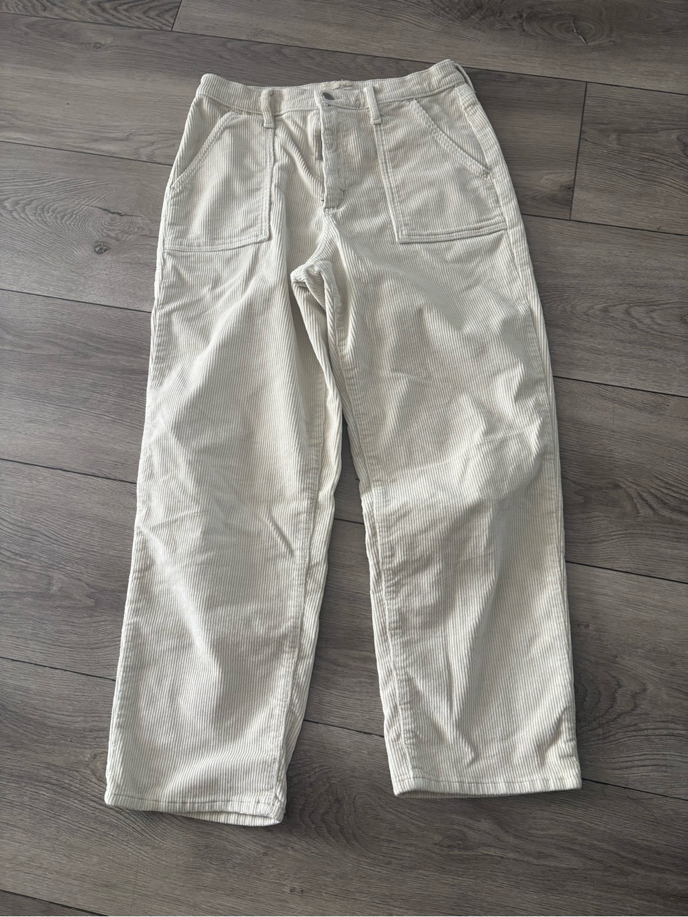 Universal Thread Women's Off-White Corduroy Wide-Leg Pants